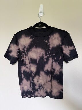 BDG Black Bleached Tie-Dye Short Sleeve Tee